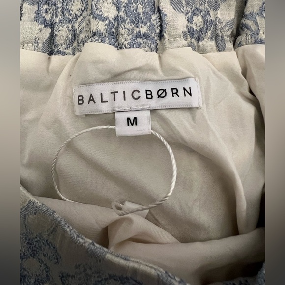 Baltic Born Jeanne Pleated Midi Skirt Cottagecore Boho Blue and Pearl SZ M - Picture 2 of 10